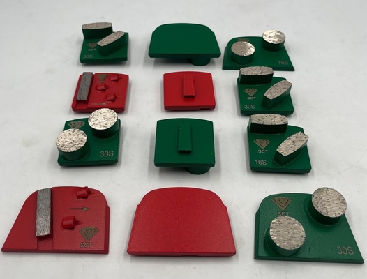 Scanmaskin Snap On Double Coffin Diamond Segments Metal Bond Concreto Terrazzo Zapatos de molienda para pisos