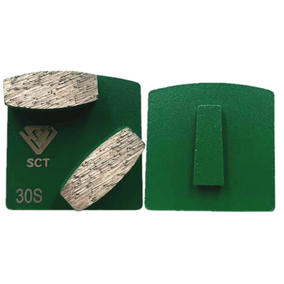 Scanmaskin Snap On Double Coffin Diamond Segments Metal Bond Concreto Terrazzo Zapatos de molienda para pisos