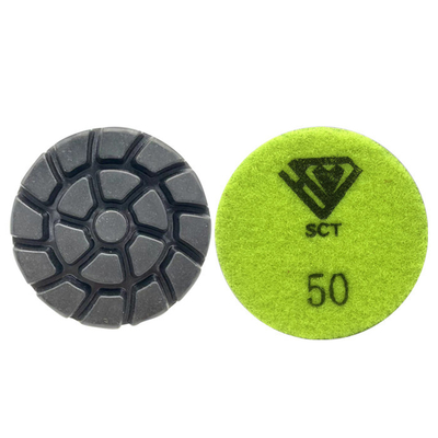 3'' patrón en espiral de uso húmedo de acero de unión híbrida de transición de suelo de hormigón diamantes de molienda pucks de pulido