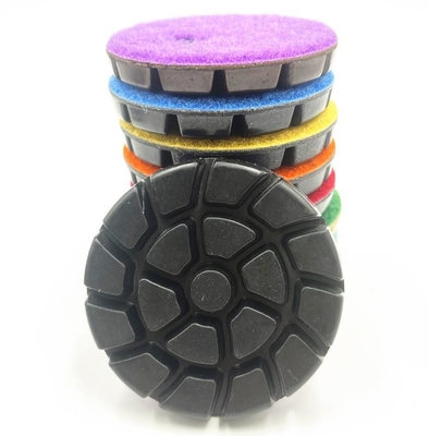 3'' patrón en espiral de uso húmedo de acero de unión híbrida de transición de suelo de hormigón diamantes de molienda pucks de pulido