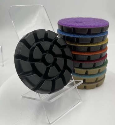 3'' patrón en espiral de uso húmedo de acero de unión híbrida de transición de suelo de hormigón diamantes de molienda pucks de pulido