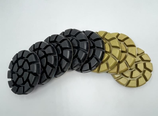 3'' patrón en espiral de uso húmedo de acero de unión híbrida de transición de suelo de hormigón diamantes de molienda pucks de pulido