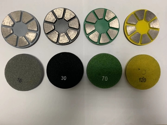 3' de uso húmedo Velcro con respaldo sinterizado de diamantes para el pulido de metal para ser utilizado en las máquinas de pulido de paletas o máquinas con placas de velcro para el pulido de suelo de molienda