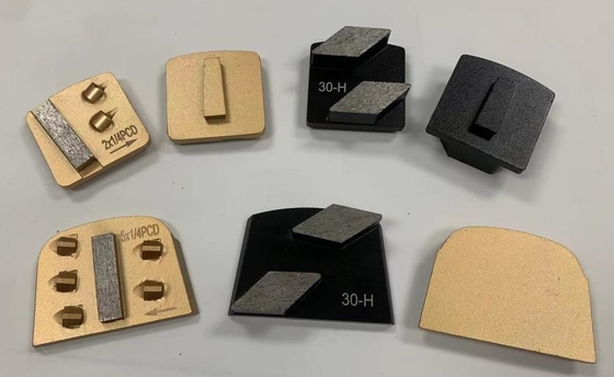 Lavina en el suelo EDCO Trapezoide de ajuste delgado PCD doble medio redondo más segmentos de diamante de flecha doble para la preparación de pisos de hormigón Eliminación de revestimiento grueso Cortar revestimientos de pisos