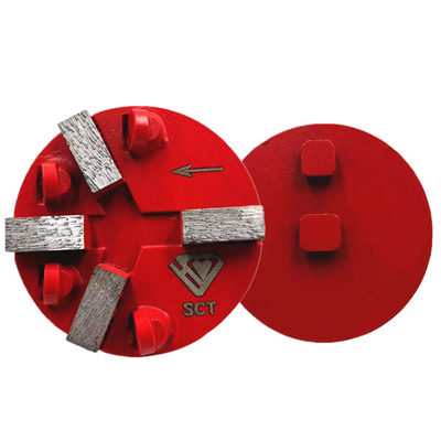 3' STI Prepmaster Doble Pinos Integrados EG Sistema de cambio de suelo Preparación de revestimientos de suelo dañados Eliminación de PCD Pucks W/ Cuatro PCD completos redondos y cuatro barras de diamante de protección