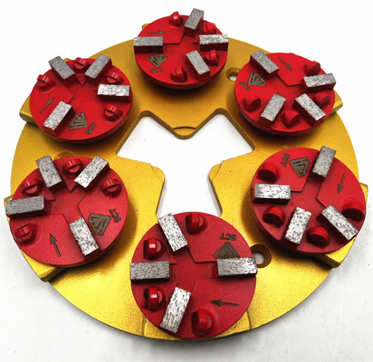 3' STI Prepmaster Doble Pinos Integrados EG Sistema de cambio de suelo Preparación de revestimientos de suelo dañados Eliminación de PCD Pucks W/ Cuatro PCD completos redondos y cuatro barras de diamante de protección