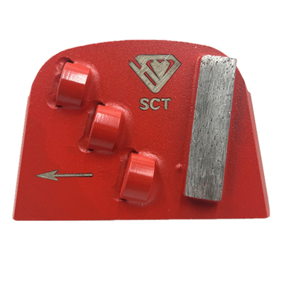 Lavina en el suelo EDCO Trapezoide de ajuste delgado Triple PCD medio redondo más segmento de diamante único para la preparación de suelos dañados Eliminación de revestimiento grueso