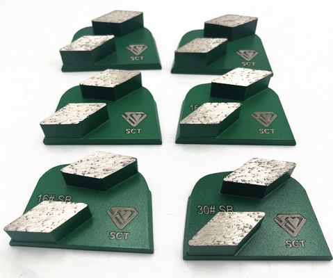 Lavina En el suelo EDCO Trapezoide de ajuste delgado Segmentos de doble rombo Concreto de suelo de terrazo Placas de molienda agresivas de diamante